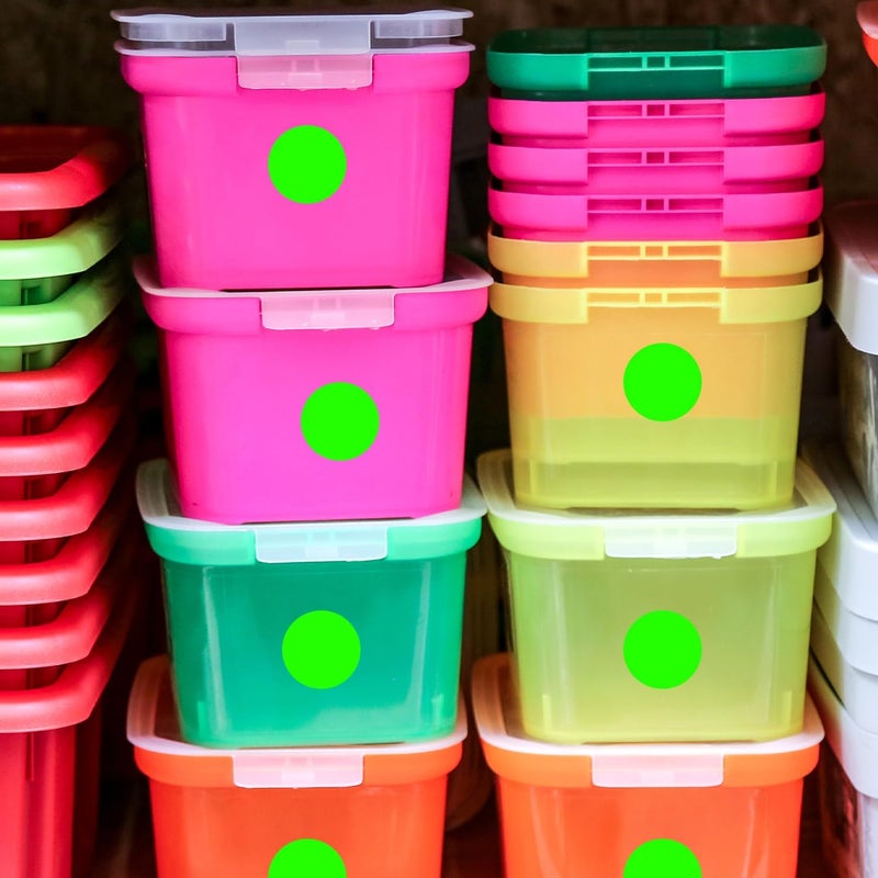 ChromaLabel 3 Inch Round Sticker Labels  High Visibility Permanent Sticky Dots Color Coding Label  Easy to Write On Color Coded Stickers - 500 Colored Labels per Roll - Matte Finish Fluorescent Green - Image 5